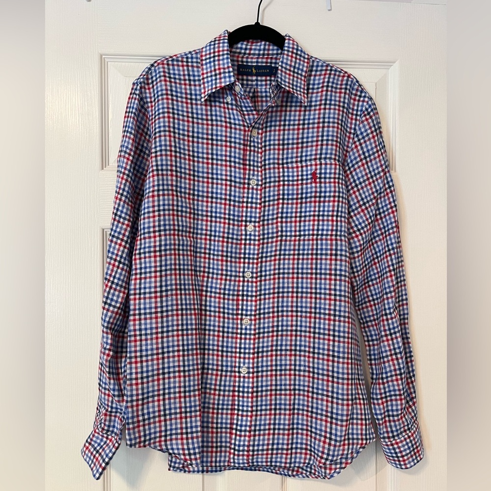 Polo Ralph Lauren Linen Gingham Plaid Shirt